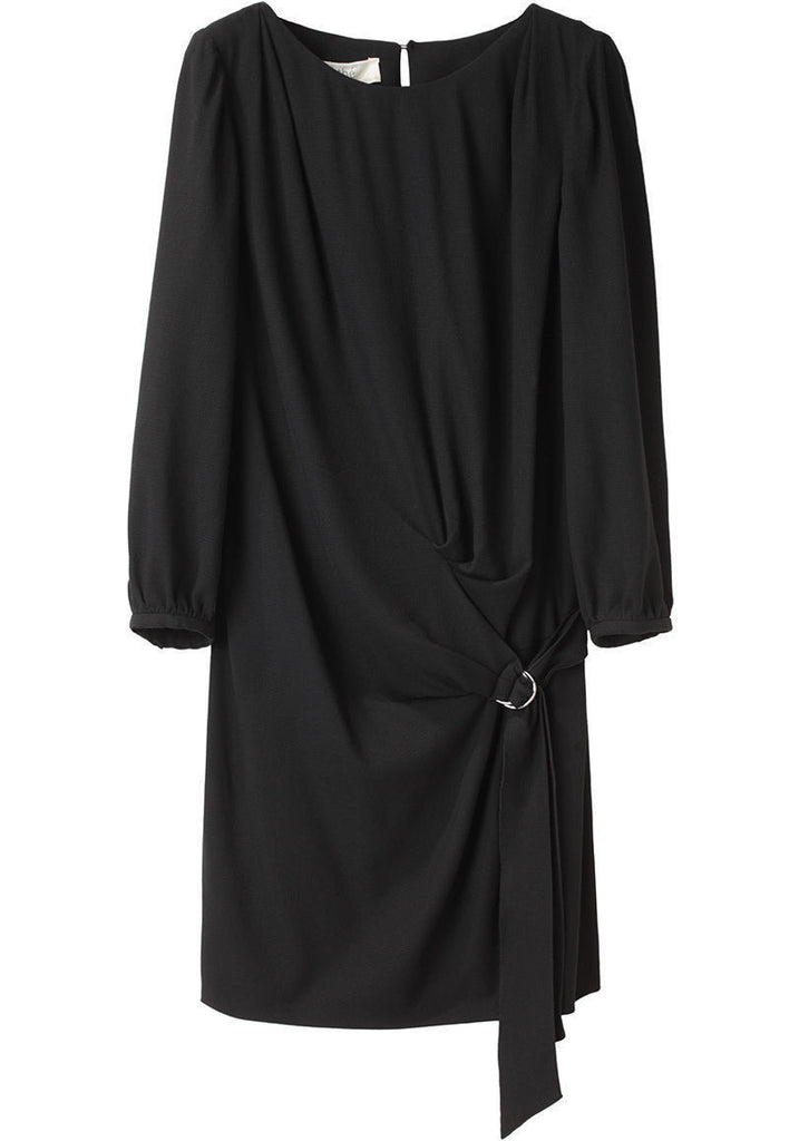 Buckled Sash Crepe Dress