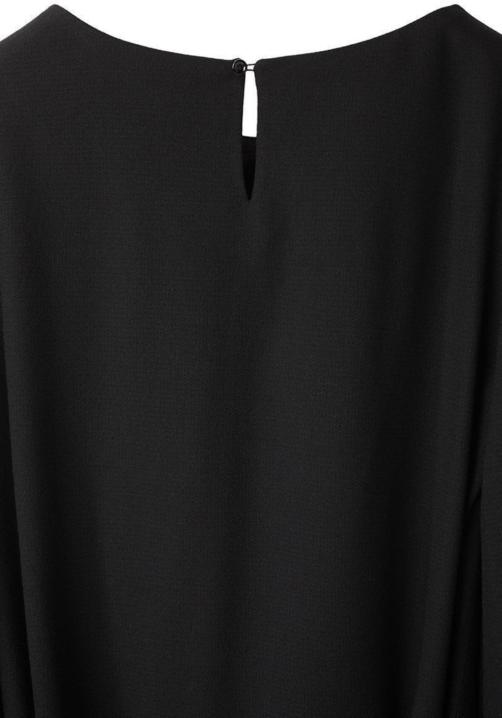 Buckled Sash Crepe Dress