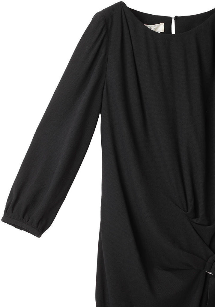 Buckled Sash Crepe Dress