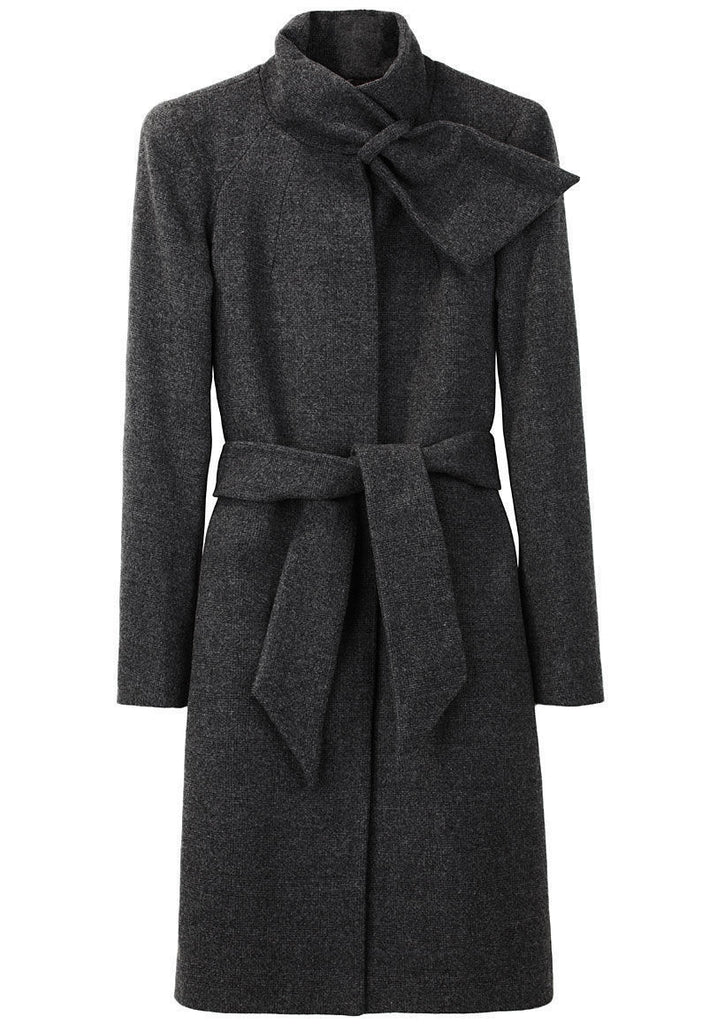 Draped Scarf Collar Coat