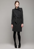 Draped Scarf Collar Coat