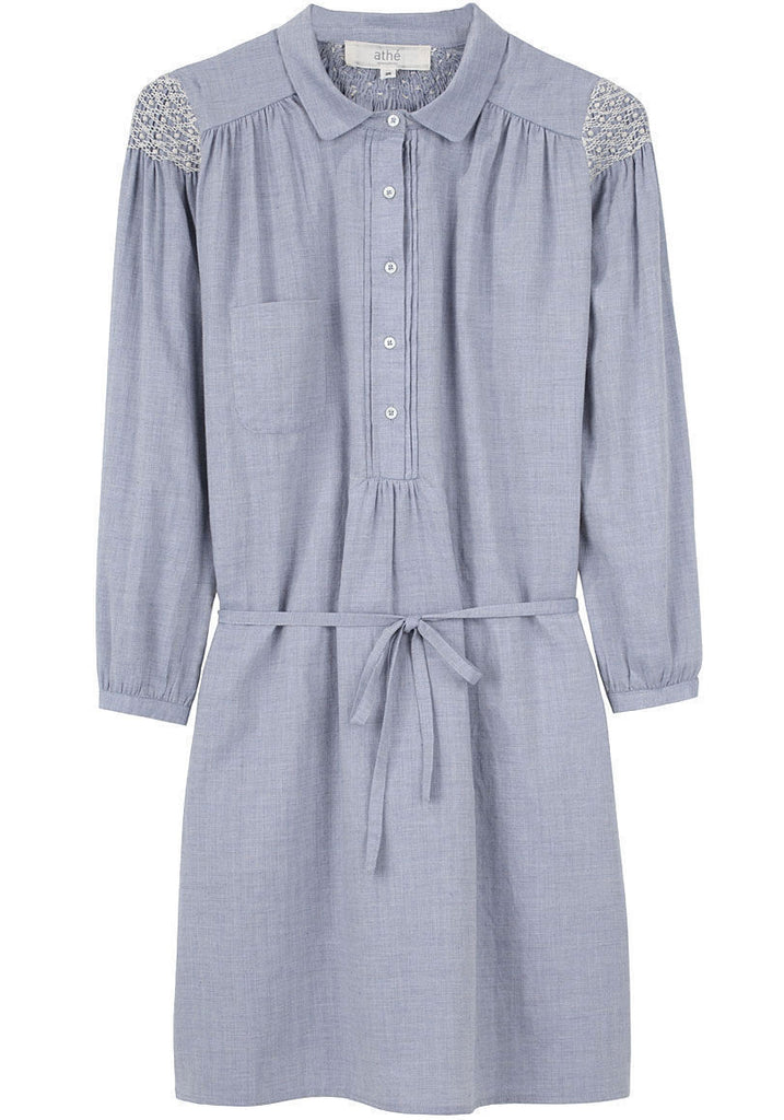 Embroidered Chevron Shirtdress