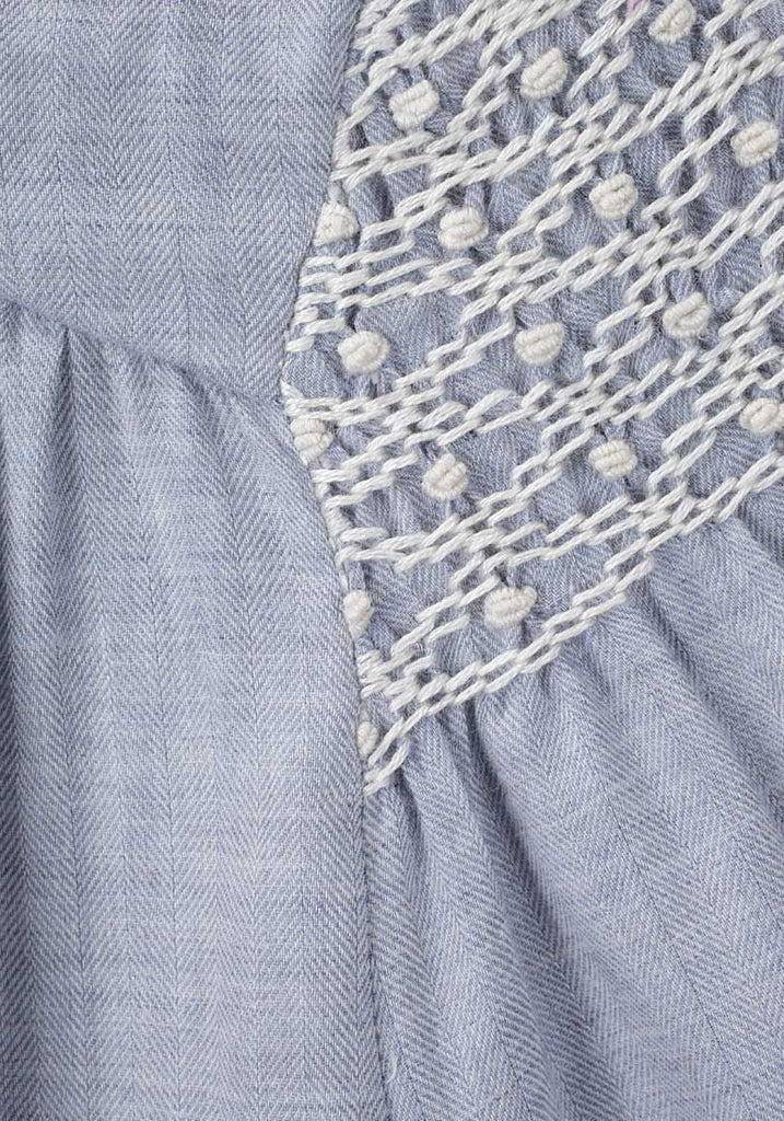 Embroidered Chevron Shirtdress