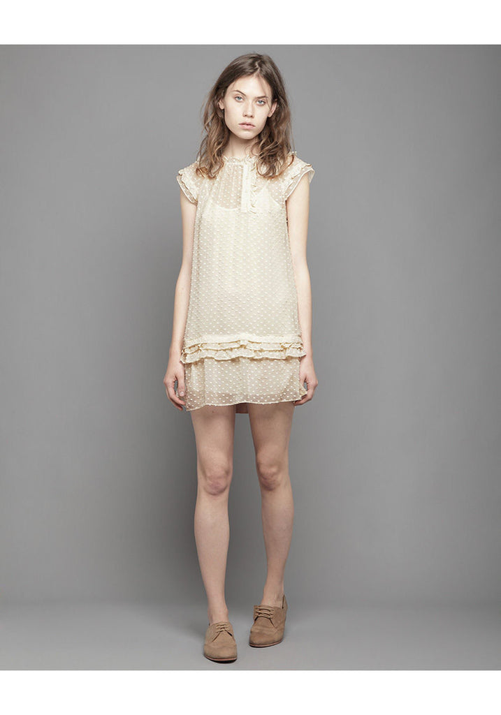 Flocked Chiffon Dress