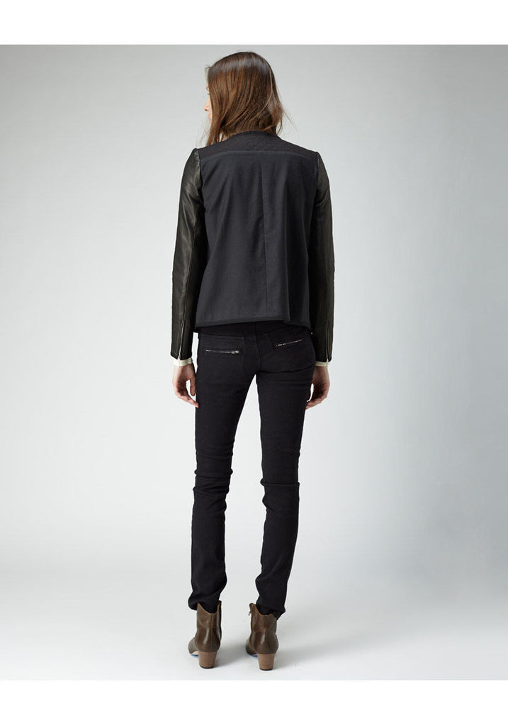 Leather Sleeve Jacket