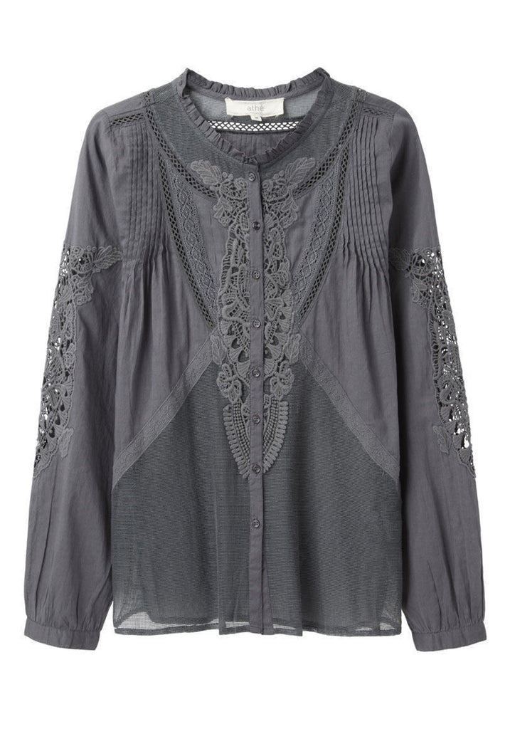 Pintuck & Lace Top