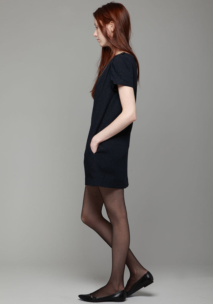 Puckered Rose Jacquard Dress