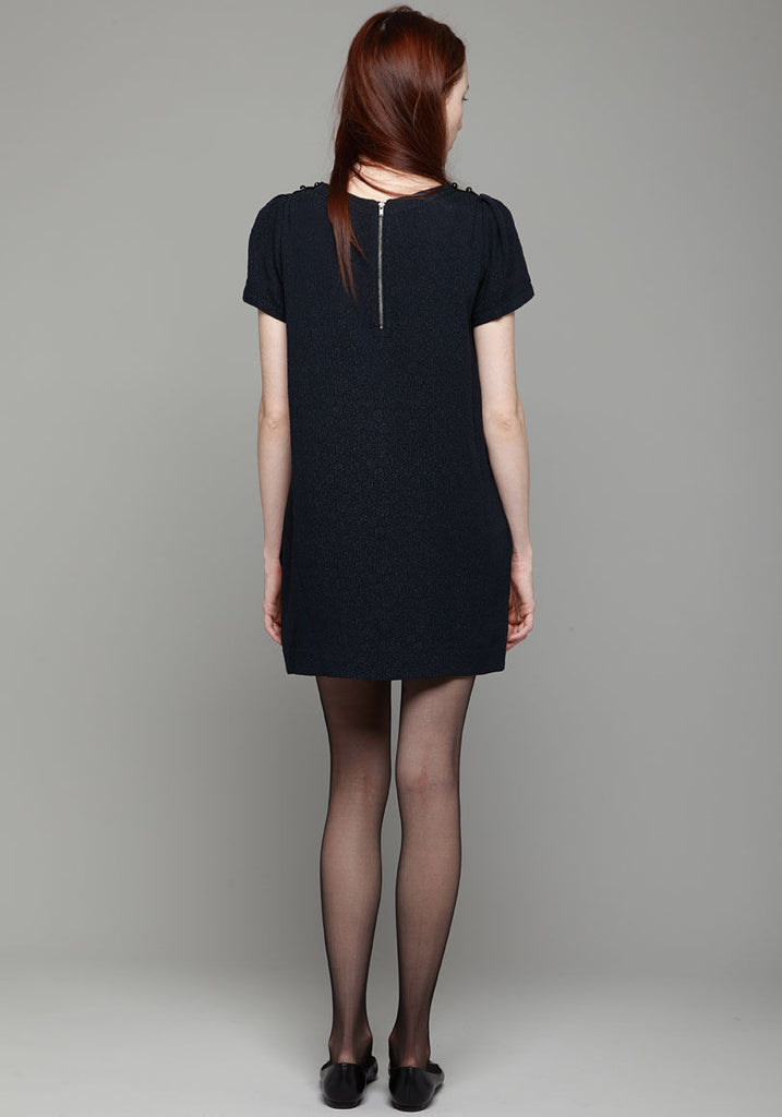 Puckered Rose Jacquard Dress