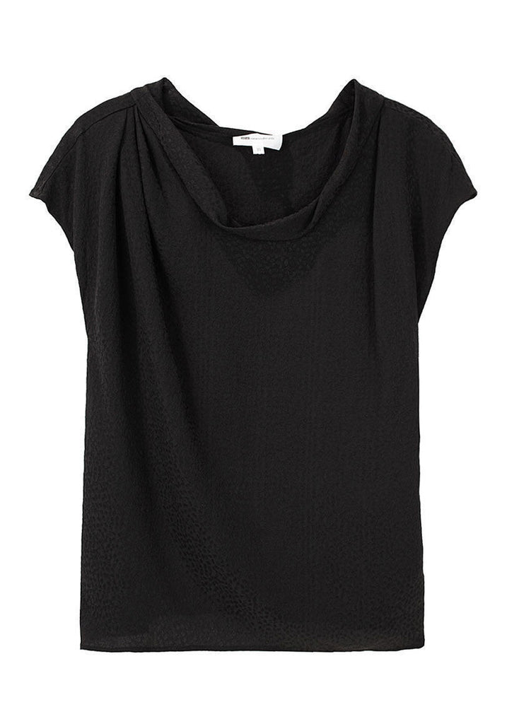 Puckered Silk Jacquard Blouse