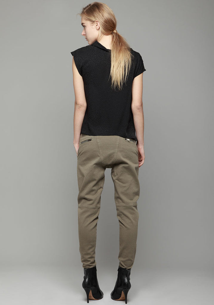 Puckered Silk Jacquard Blouse