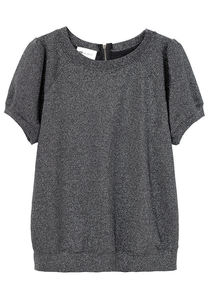 Short-Sleeved Lurex Pullover