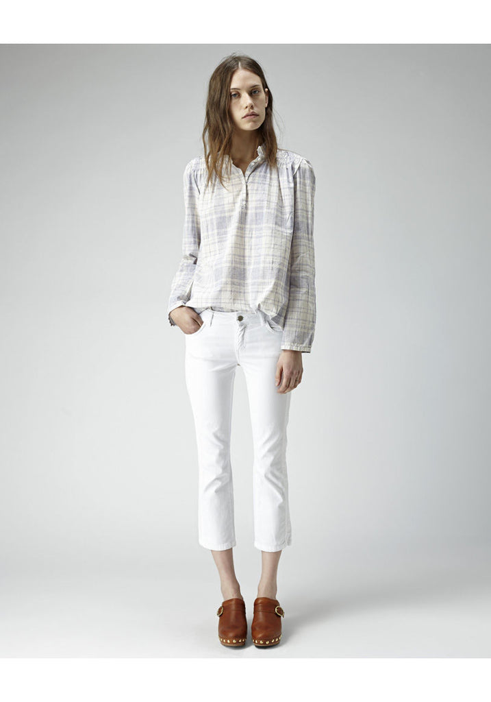 Smocked Plaid Henley