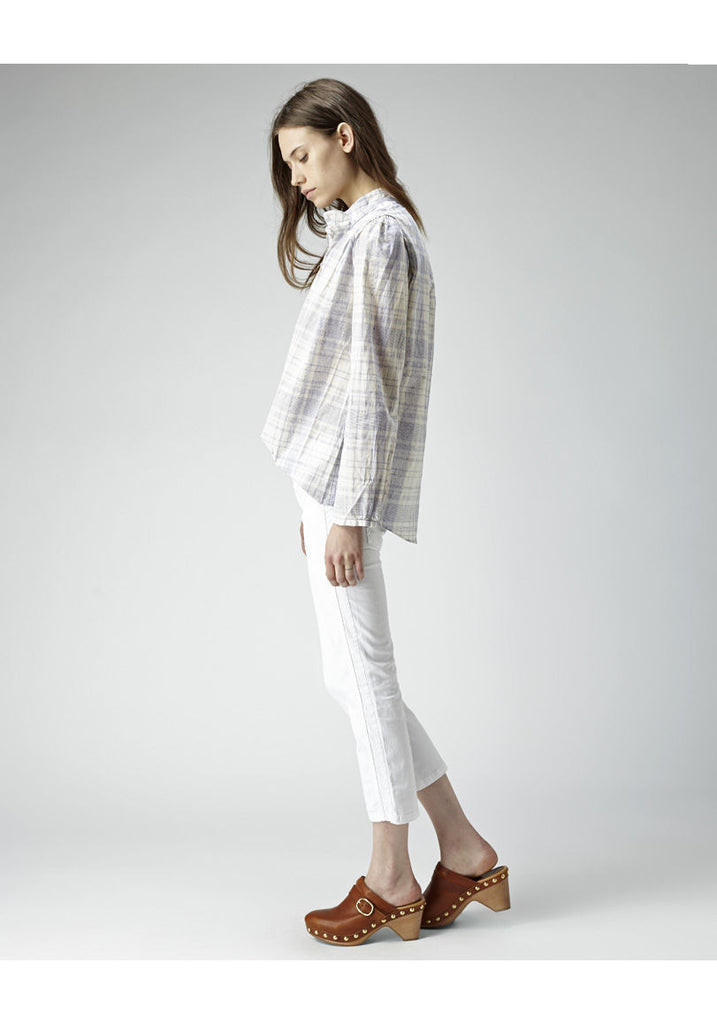 Smocked Plaid Henley