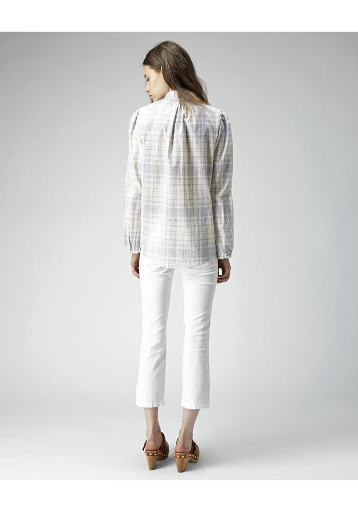 Smocked Plaid Henley