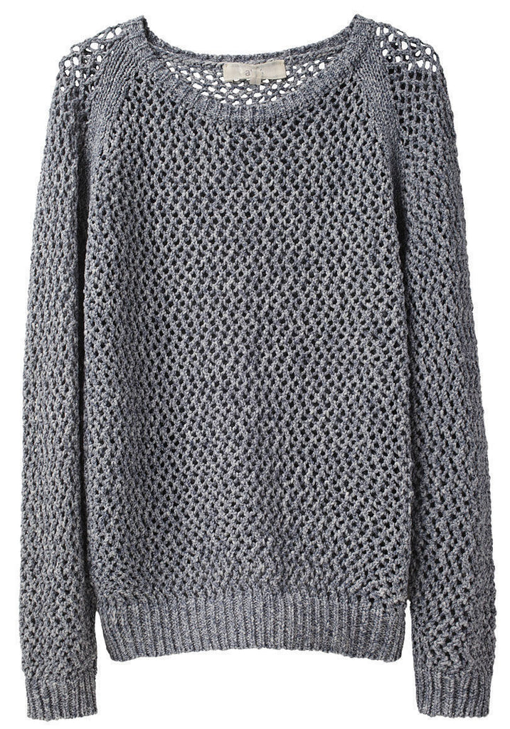 Textured Open Knit Pullover