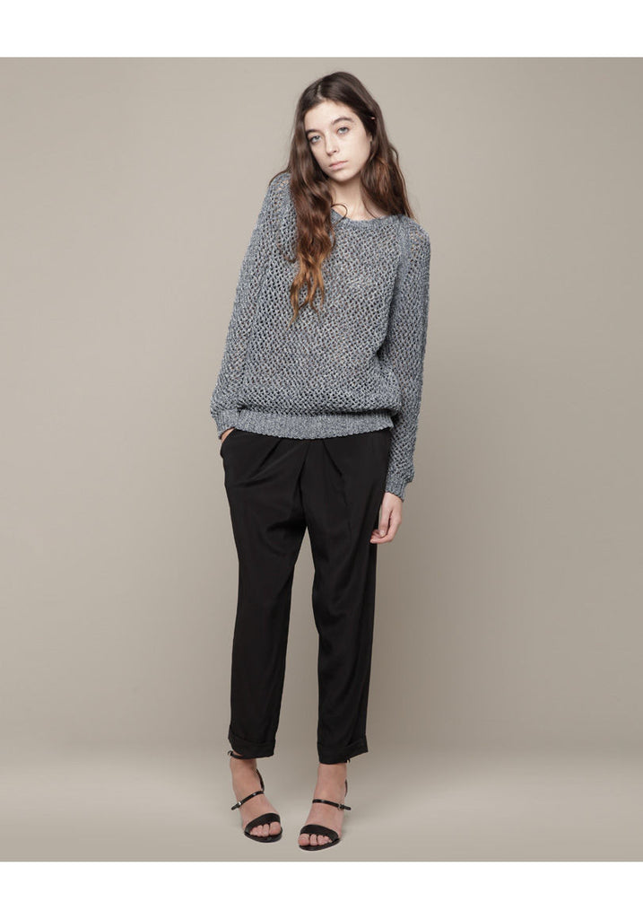 Textured Open Knit Pullover