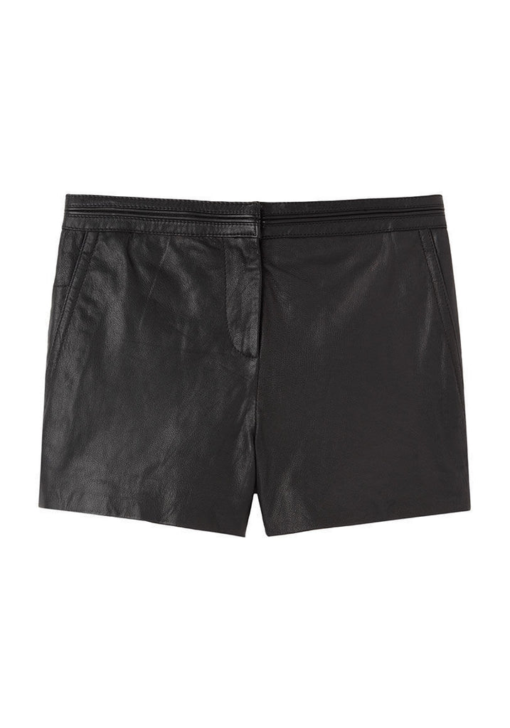 Washed Leather Shorts