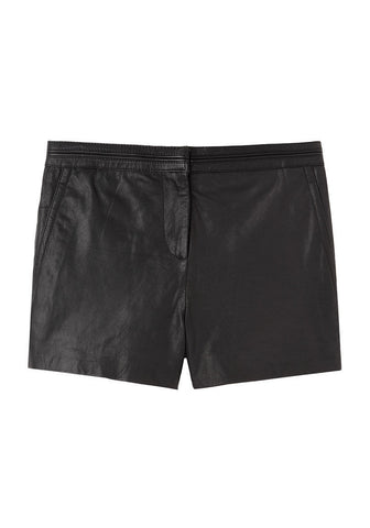 Washed Leather Shorts