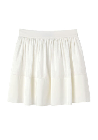 Check Print Silk Skirt