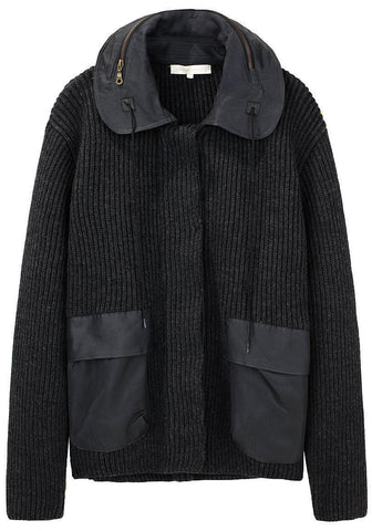 Chunky Rib Cardigan w/ Hood