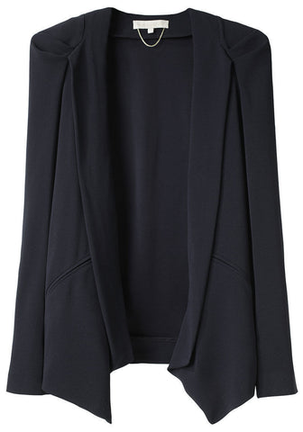 Crepe Blazer w/ Shoulder Pleats