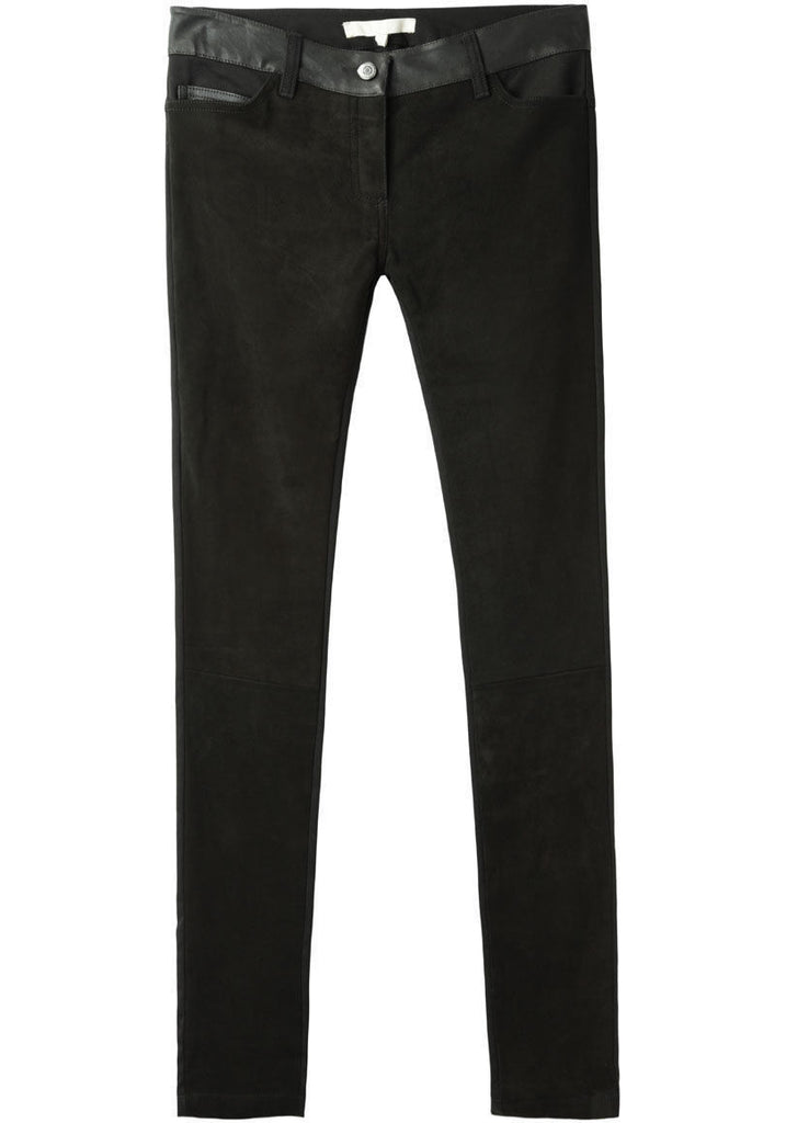 Denim & Suede Combo Pants