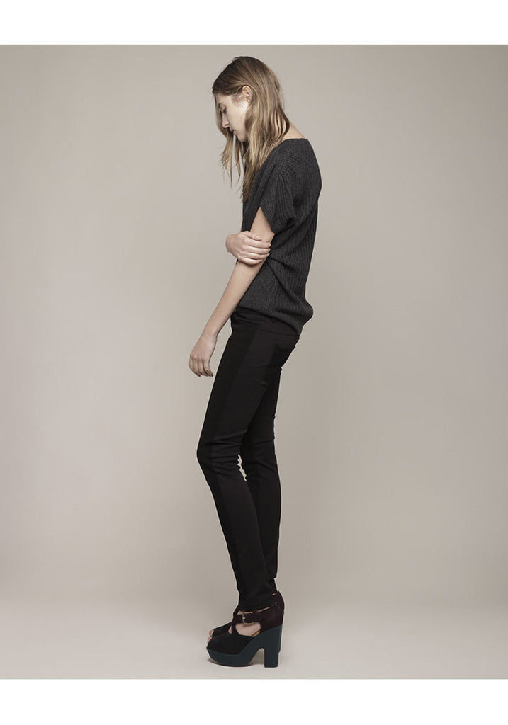 Denim & Suede Combo Pants