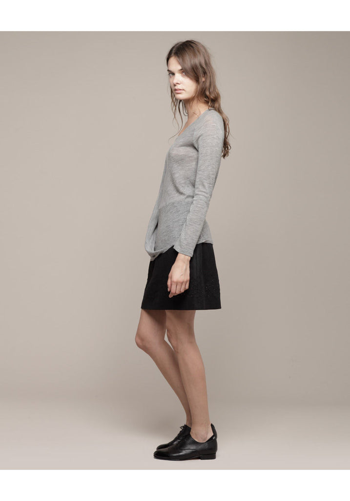 Drape Front Long Sleeve Top