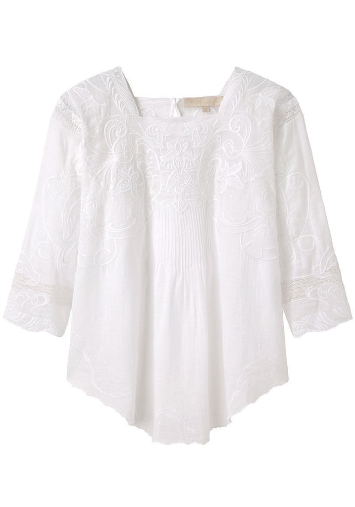 Embroidered Voile Top