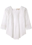 Embroidered Voile Top