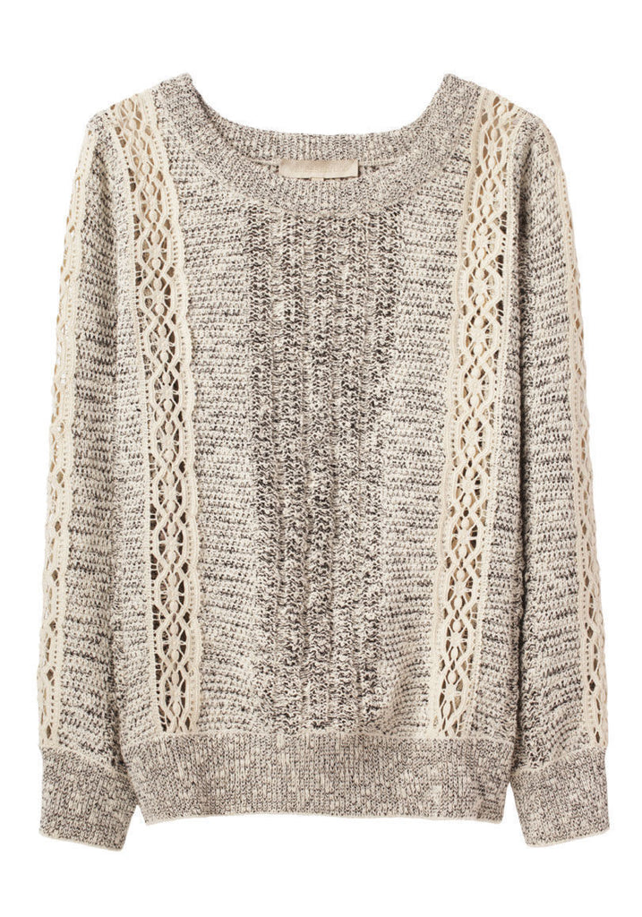 Knit Sweater w/ Lace Detail