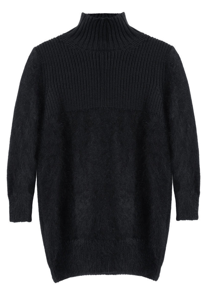 Mock Neck Angora Pullover