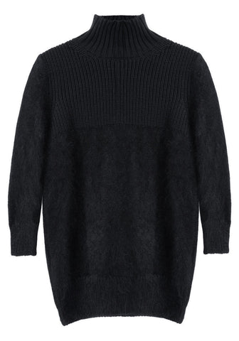 Mock Neck Angora Pullover