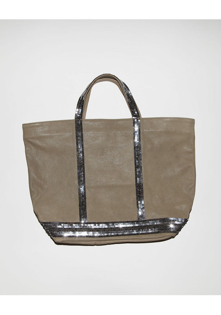 Sequin Leather Tote