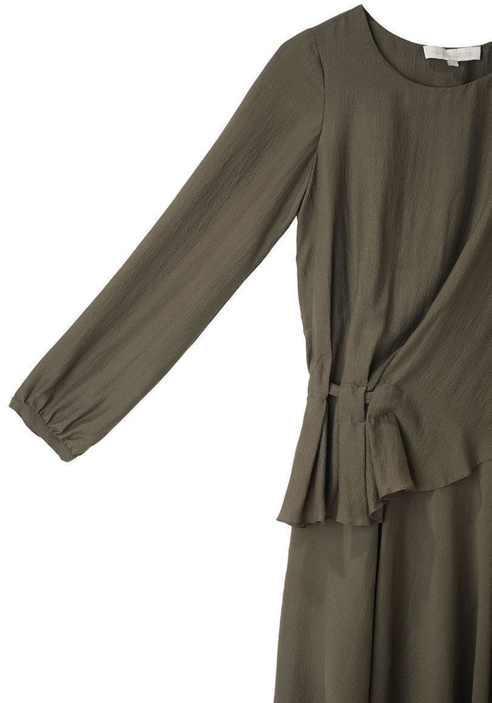 Side Drape Crepe Dress