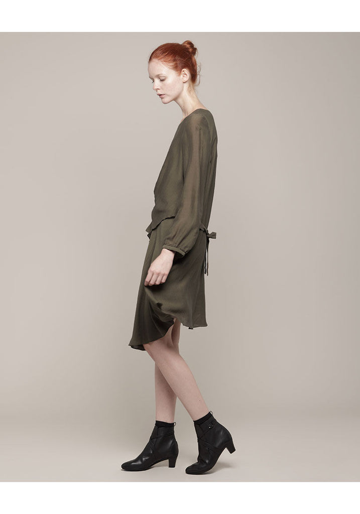 Side Drape Crepe Dress