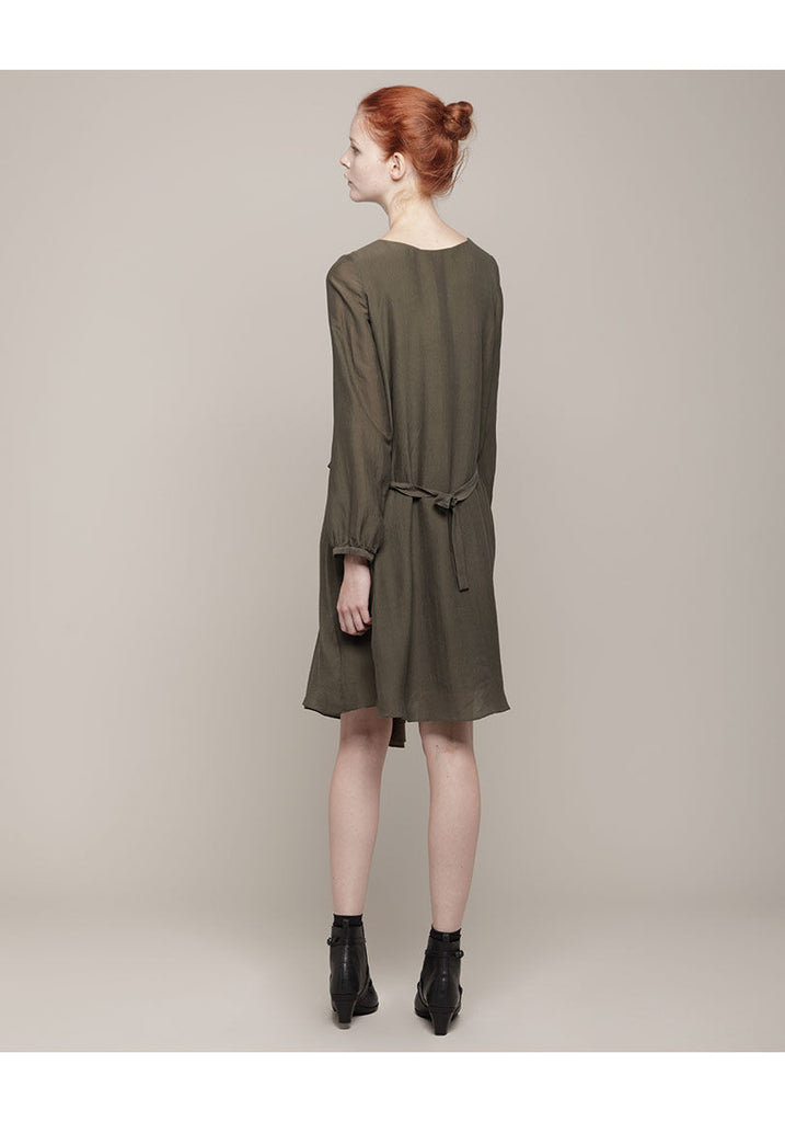 Side Drape Crepe Dress