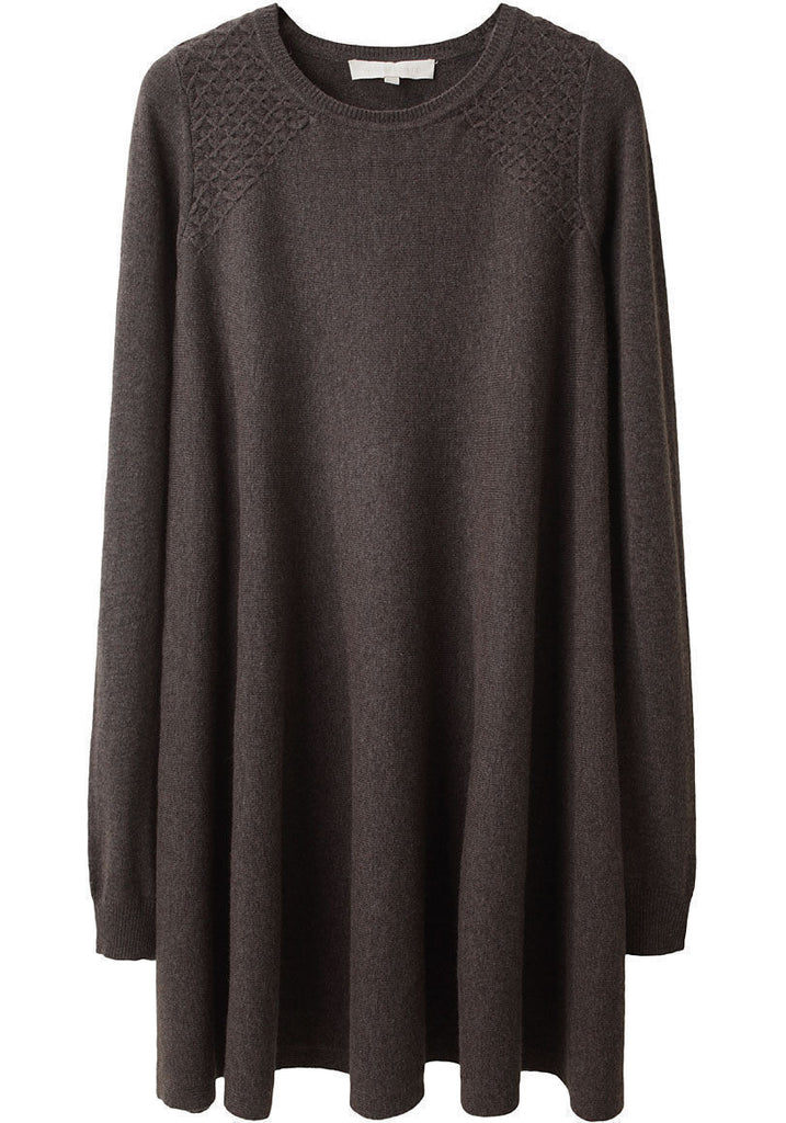 Smocked Knit Sweater Dress