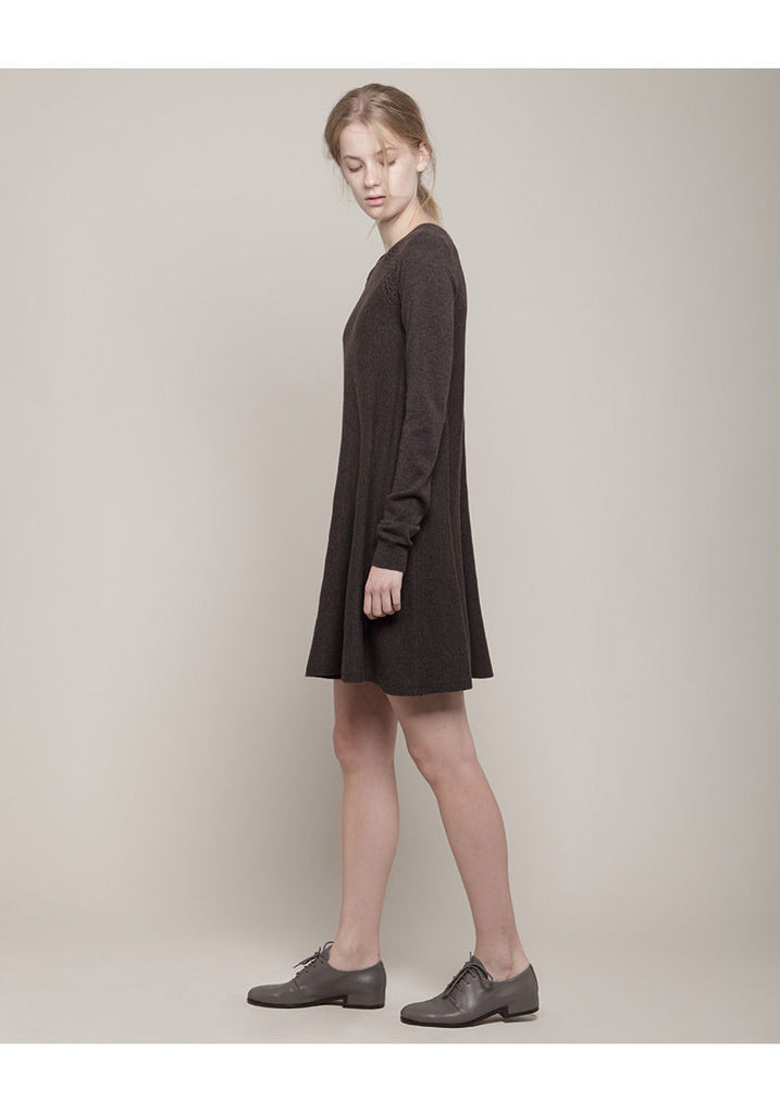 Smocked Knit Sweater Dress