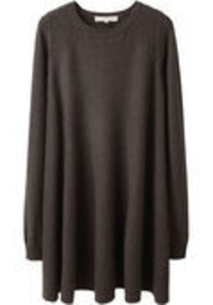 Smocked Knit Sweater Dress