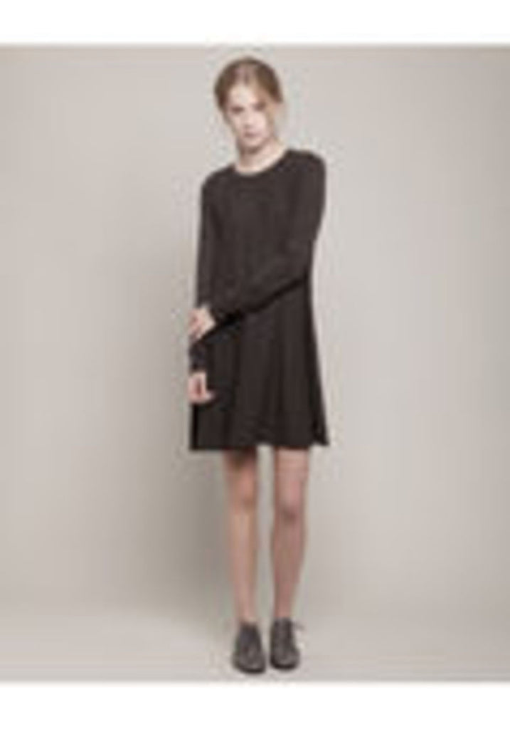 Smocked Knit Sweater Dress