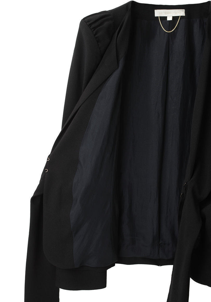 Tie Front Crepe Blazer