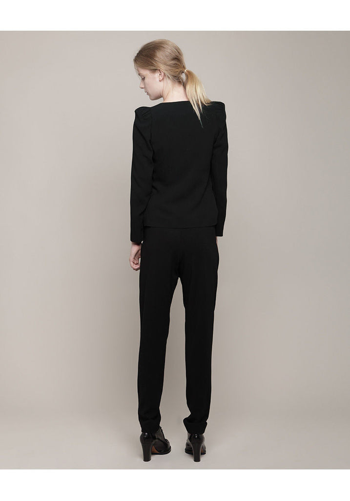 Tie Front Crepe Blazer