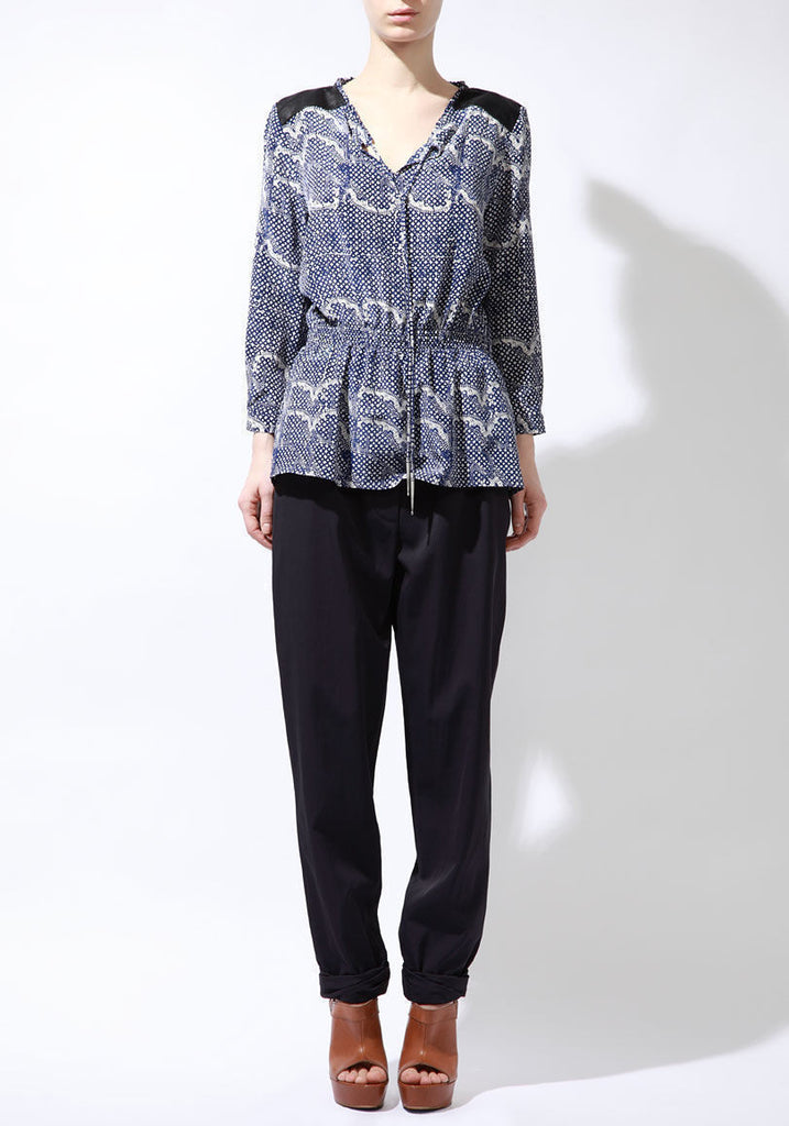 Printed Blouse with Appliques