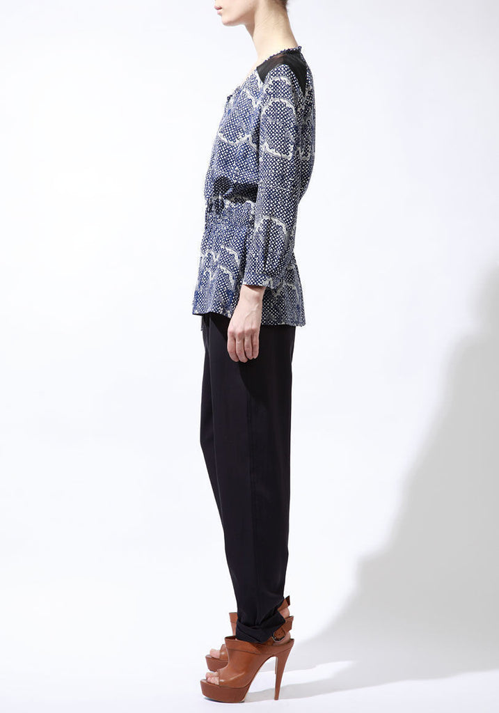 Printed Blouse with Appliques