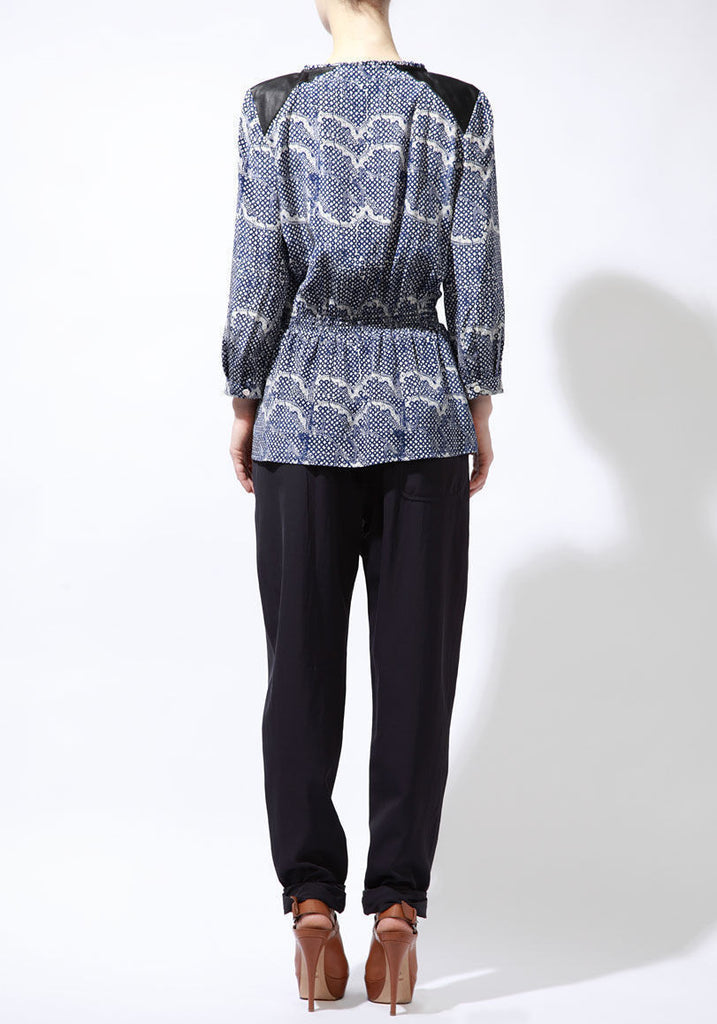 Printed Blouse with Appliques