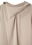 Drape Collar Crepe Dress