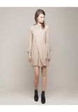 Drape Collar Crepe Dress