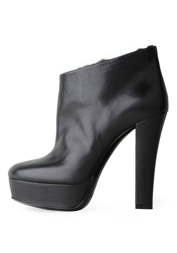 Fur Lined Ankle Boot Heel