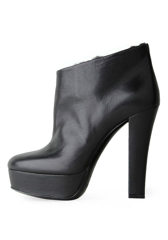 Fur Lined Ankle Boot Heel